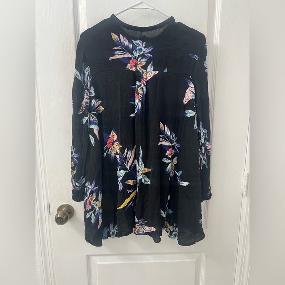 Free People Electric Orchid Print Black Swing Tuni(Size S) - Picture 9 of 10